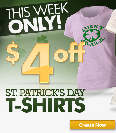 This week only - $4 off custom t-shirts at Zazzle. Use code PATTYSHIRT09. Create now!