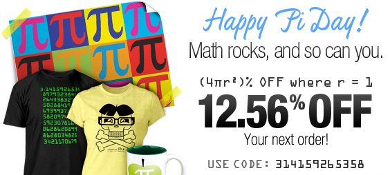(4πr²)% Off Where r = 1; Math rocks and so can you. Today everyone is a nerd!