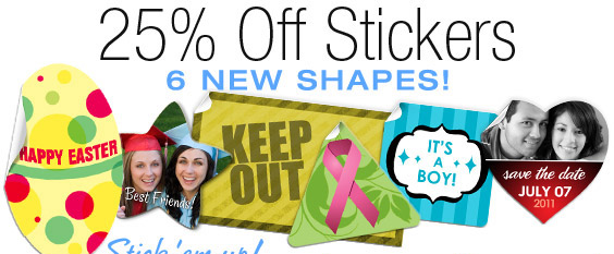Stick 'em up!  25% Off NEW Stickers Shapes 