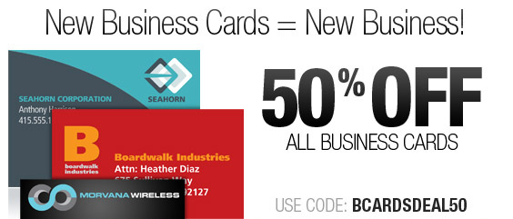 Need New Business Cards? Save 50% Now!