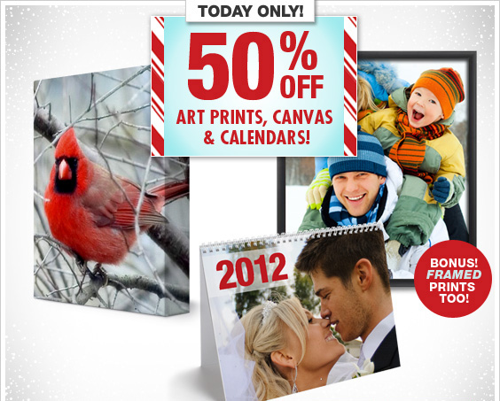 Today Only! 50% Off Art, Canvas, and Calendars!