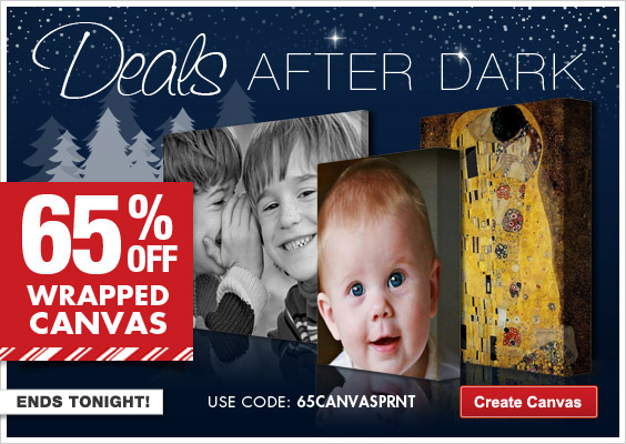 Deals After Dark: 65% off Wrapped Canvas! Tonight only!