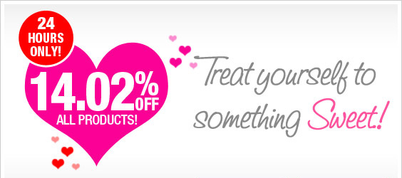 We (heart) you: 14.02% off all orders! Today only