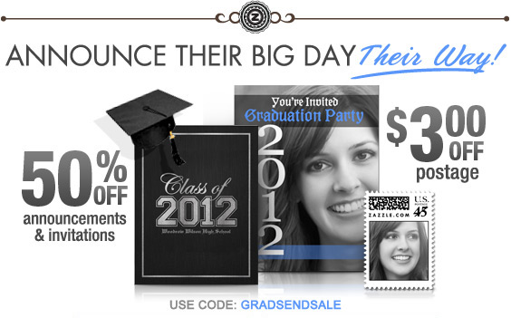 50% Off Announcements & Invitations Grads Sale! 50% OFF invites + $3<br />OFF postage!