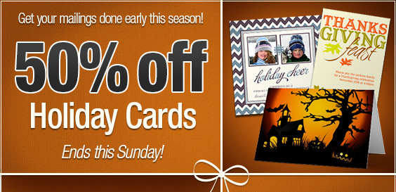 50% off all holiday cards - ends
Sunday!