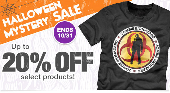 Halloween Mystery Sale, Up to 20% off select products! Ends 10/31
