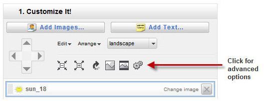 Click the gears for advanced options