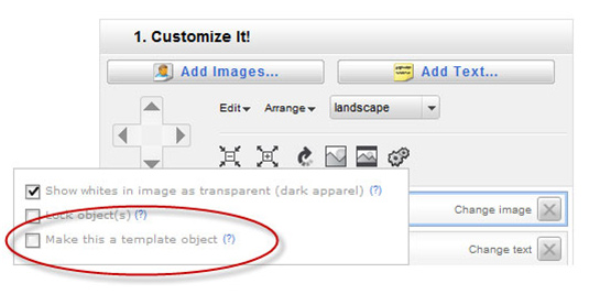 Click checkbox labled 'Make this a template object'