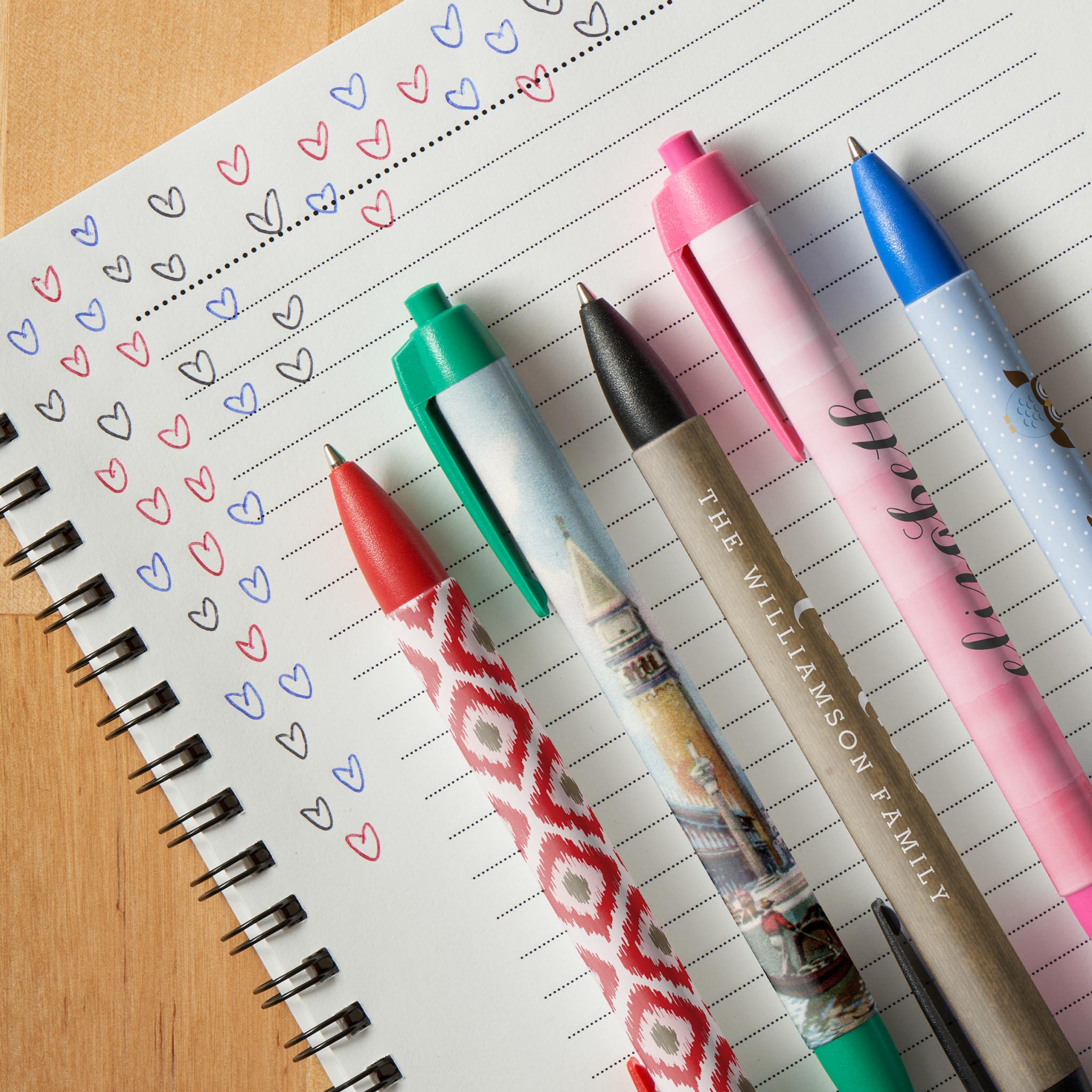 Watercolor Pink Ombre Feminine Monogram Name Black Ink Pen