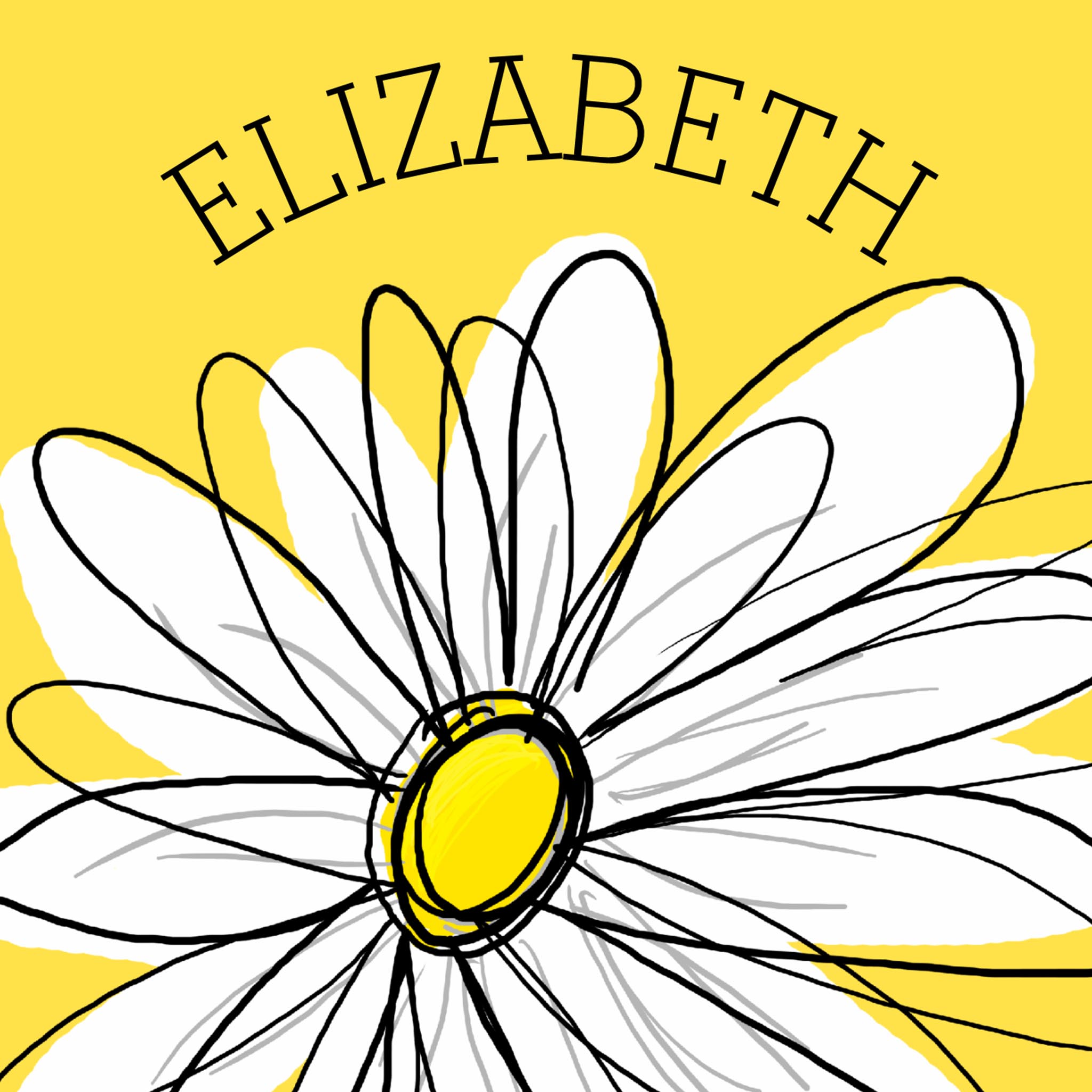 Yellow and White Whimsical Daisy with Custom Text Clipboard