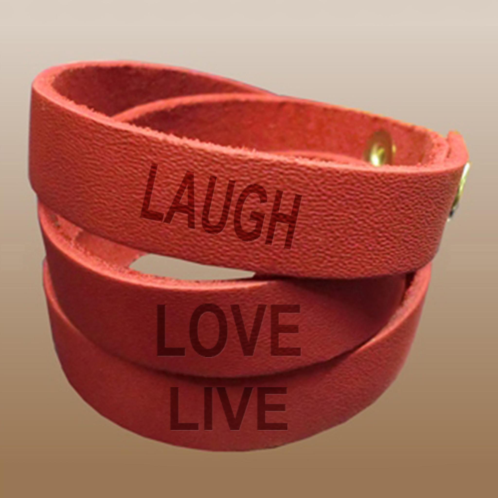 Genuine Red Leather Triple Wrap Bracelet
