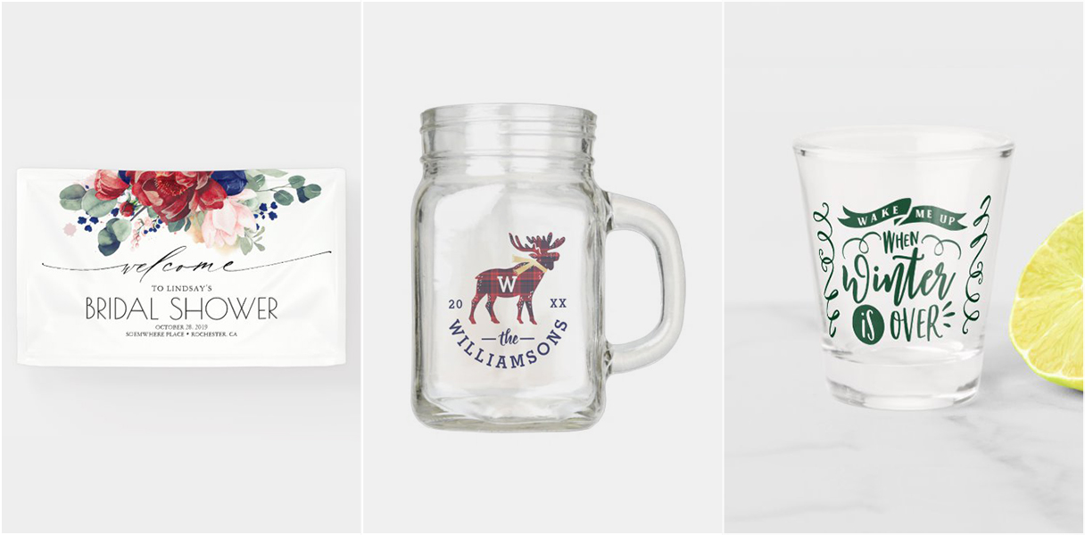 Shop Banners, Mason Jars, Shot Glasses and More