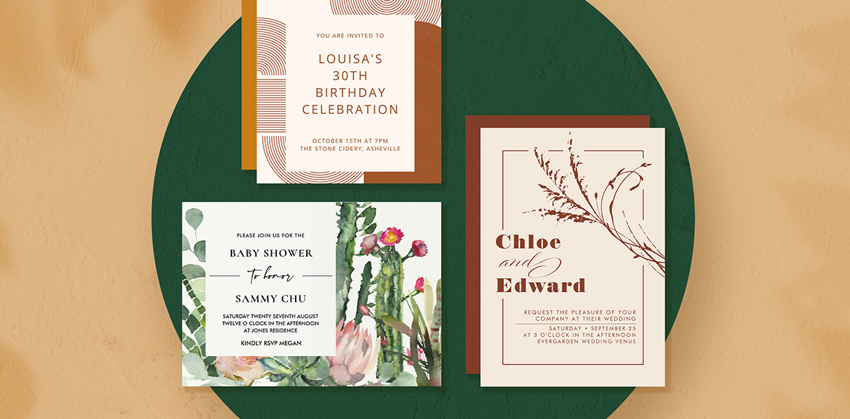 Assorted invitations