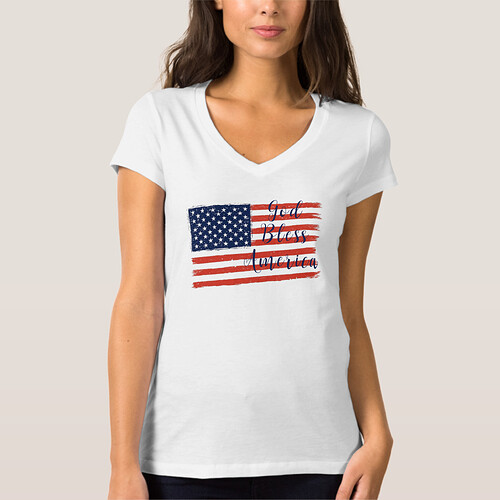 God Bless America women tshirt