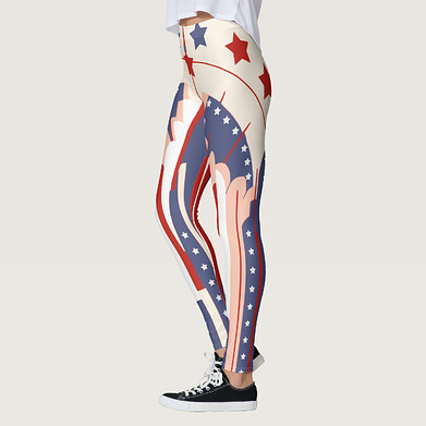Zazzle Art Deco US Flag Leggings for 4th of July (Left).png