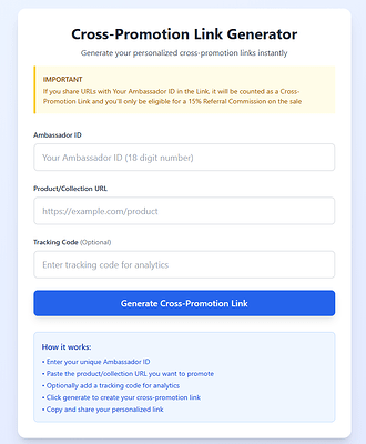 Cross Promotion Link Generator