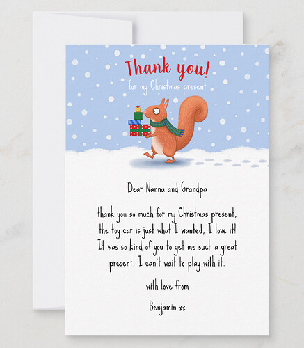 Christmas Thank you Card
