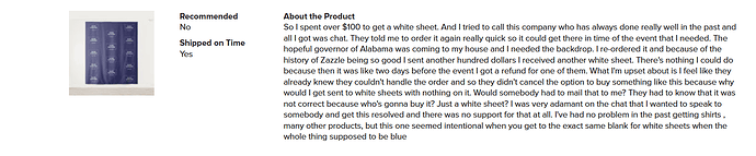bad product review
