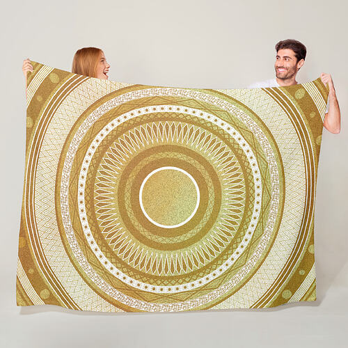 Zazzle Gold and Glitter Mandala Fleece Blanket (In Situ)