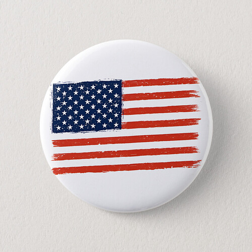 America a land of the free. Button