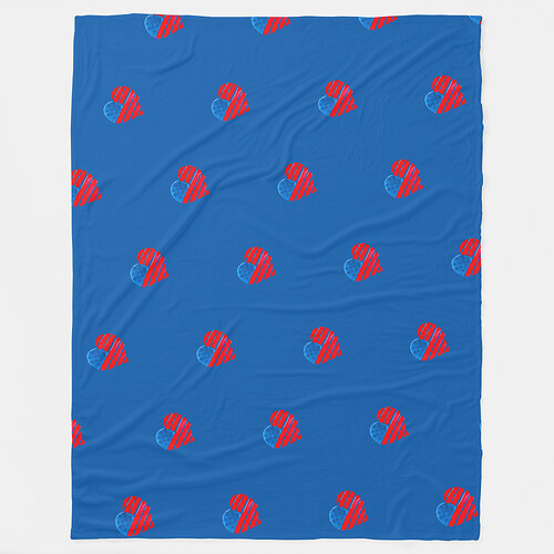 American heart fleece blanket
