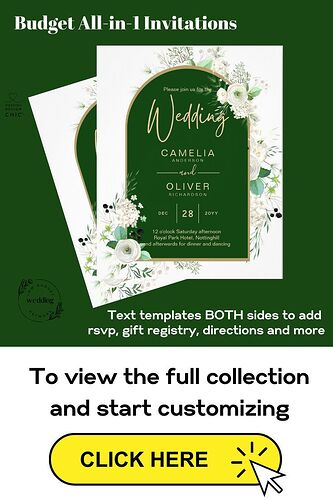 White Roses Emerald Green All-in-1 Wedding Invitations from 0_30 each.jpg