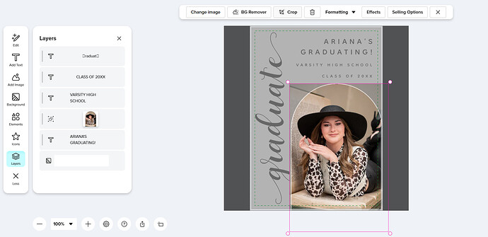 4 (Inside Design Tool) Crop is Selected, but not working