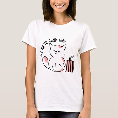 say_no_to_junk_food_cat_humor_t_shirt-r1923c13174a5428faa45b4b84b20ba33_k2gml_1024