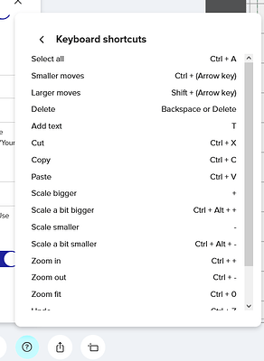 keyboard shortcuts