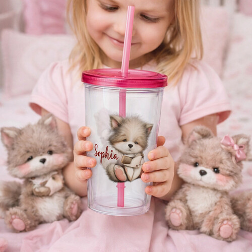 Kid's Acrylic Tumblers with lid and straw