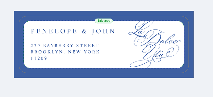 design tool centered label