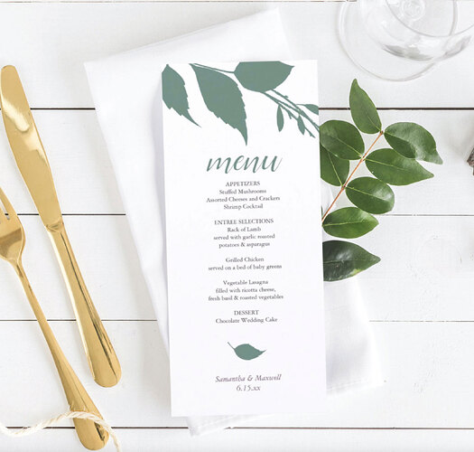 Wedding Menu Card