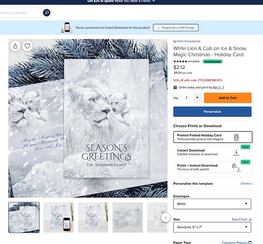 regular product page