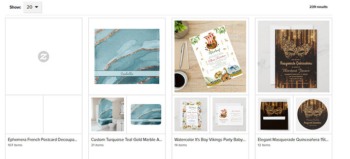 At the collection page my Carte Postale collection says 107 items but not a single item is showing