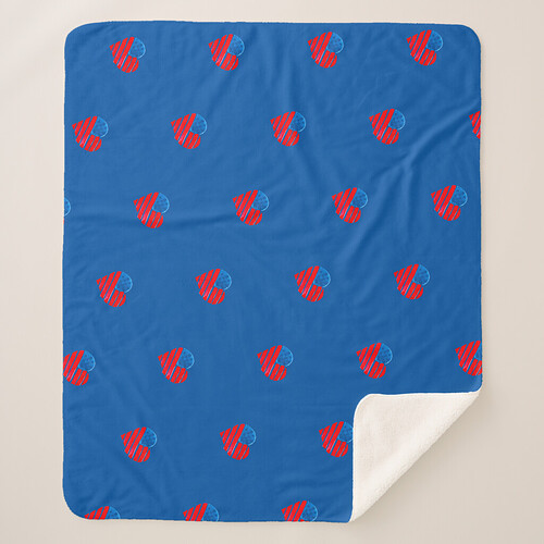 American heart sherpa blanket