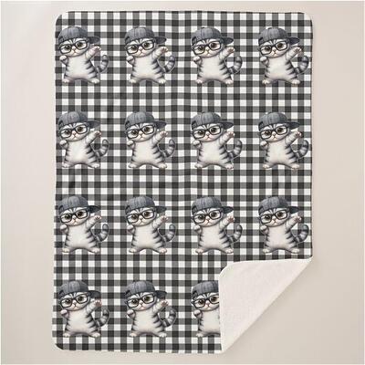 Cute Cat Sherpa Blanket