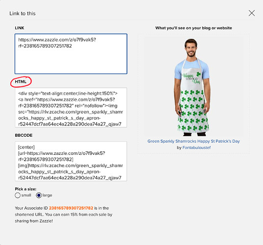 It opens the window where you have the HTML code