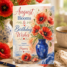 August Blooms & Birthday Wishes Poppies Birthday Card.png