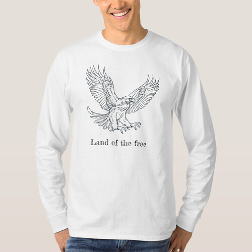 America a Land of the free. Eagle. Long sleeve tshirt