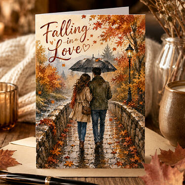 Autumn Anniversary Romantic Happy Anniversary Card