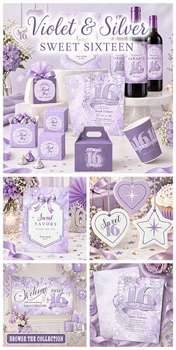 ID1333 Sparkling Watercolor Sweet 16 Violet