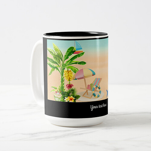 Zazzle Tropical summer beach personalized Mug (Front Left).png