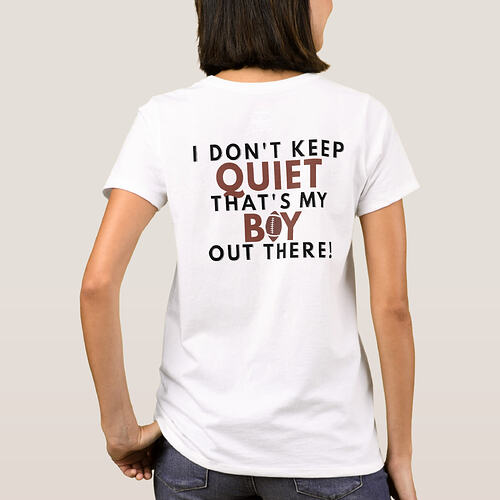Zazzle Football Mom Thats My Boy Out There Game Day T-Shirt (Back)
