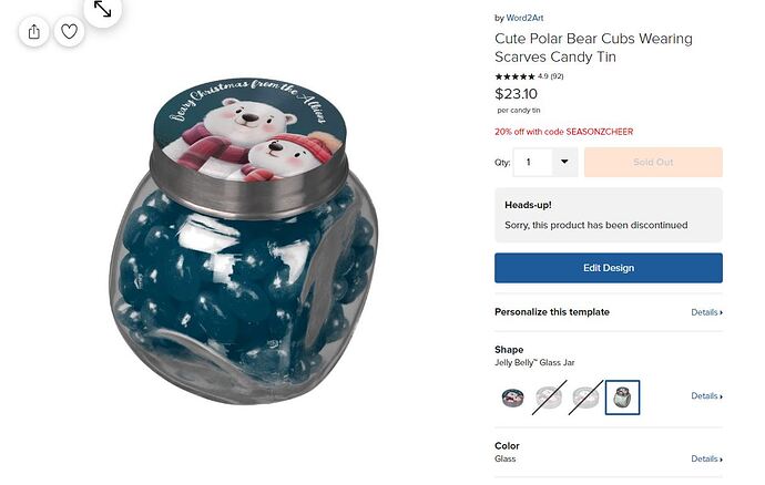 Polar Bears Jelly Belly Glass Candy Jar.JPG