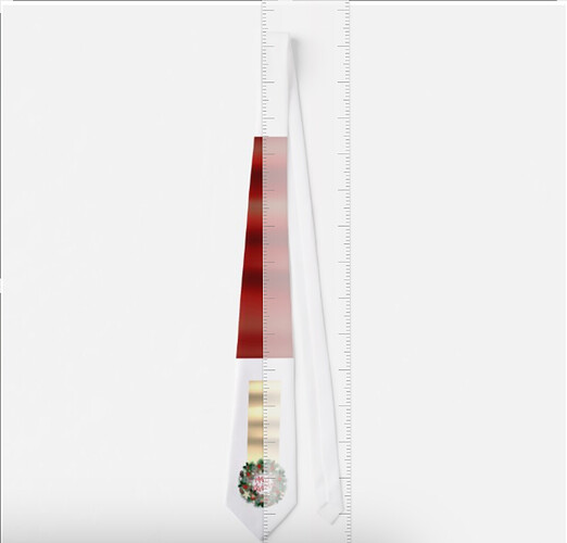 Vertical rule to show that the tie axis is not vertical