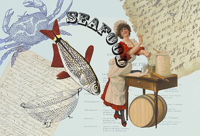 my vintage seafood collage