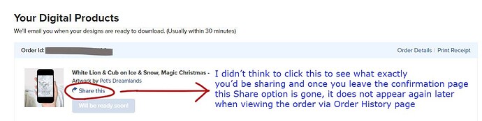 order confirmation page