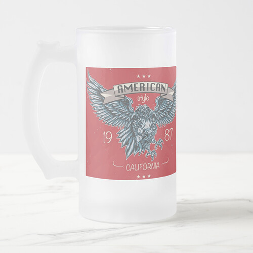American Eagle California frosted beer mug
