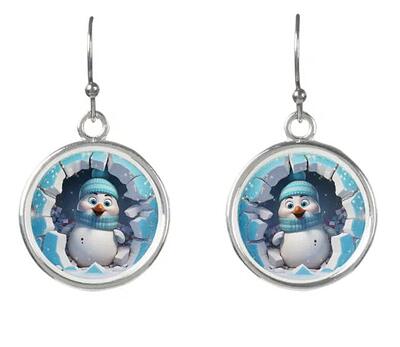 Penguin earrings 1.jpg Winter Christmas Penguin Earrings