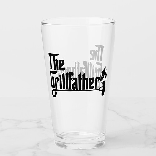 Zazzle The Grillfather Cool Father's Day Glass (Front).png